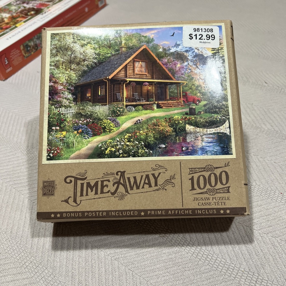 Masterpieces Time Away Jigsaw Puzzle Mountain Retreat 71750 Free Poster 1000 Pcs